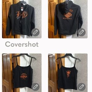 Harley Davidson🏍zip hoodie 14Y+HD Hawaii tank SzM